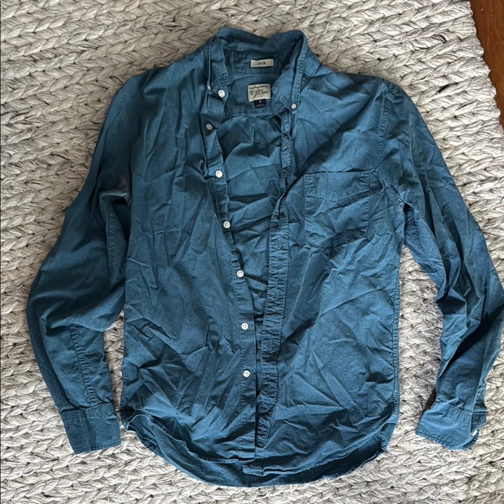 J. Crew Slim Blue Button-Up Shirt